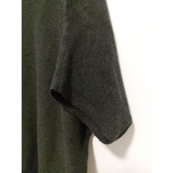 Quince Womens Knit Short Sleeve Organic Cotton Cashmere Blend Top Charcoal Grey - Picture 3 of 9